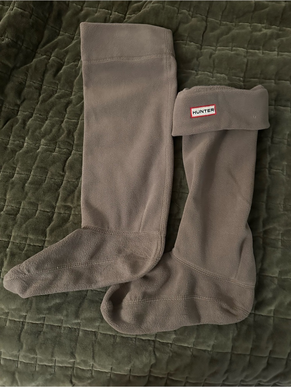 Hunter Women’s Fleece Boot Socks — Taupe Gray